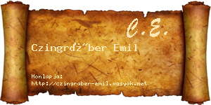 Czingráber Emil névjegykártya