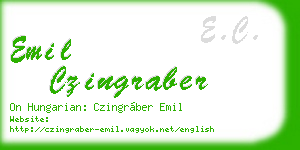emil czingraber business card